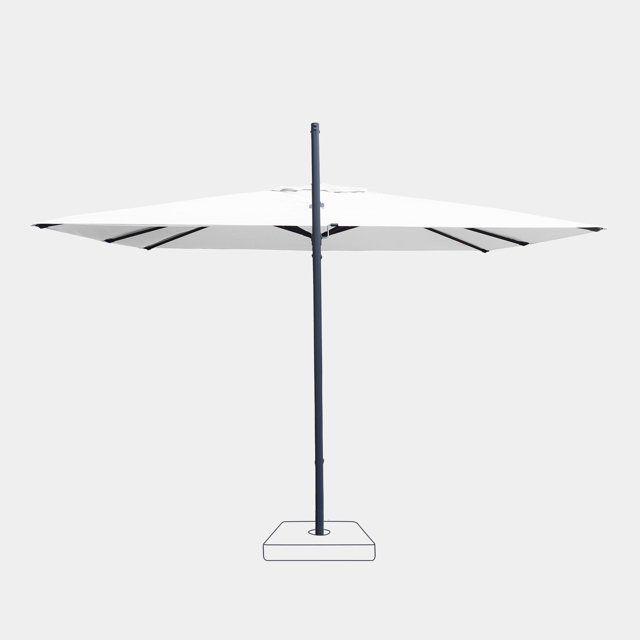 Parasol déporté anti-vent Mistral 3x4m structure gris anthracite