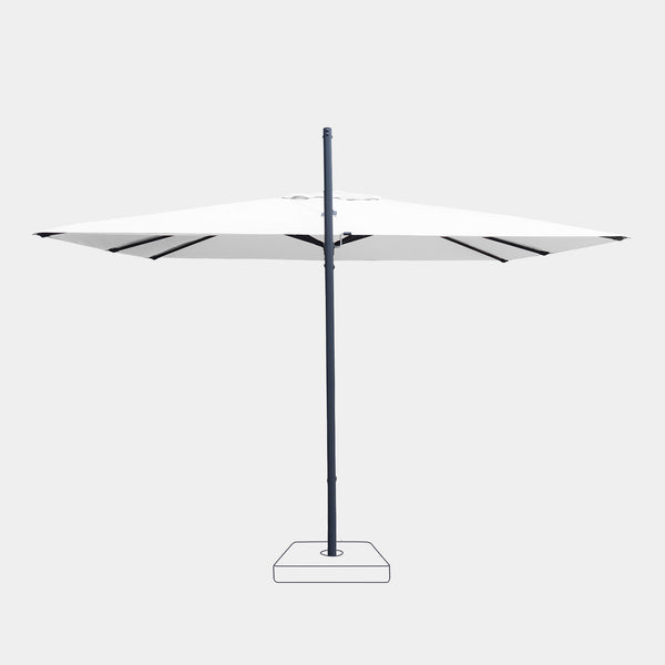 Parasol déporté anti-vent Mistral 3x4m structure gris anthracite