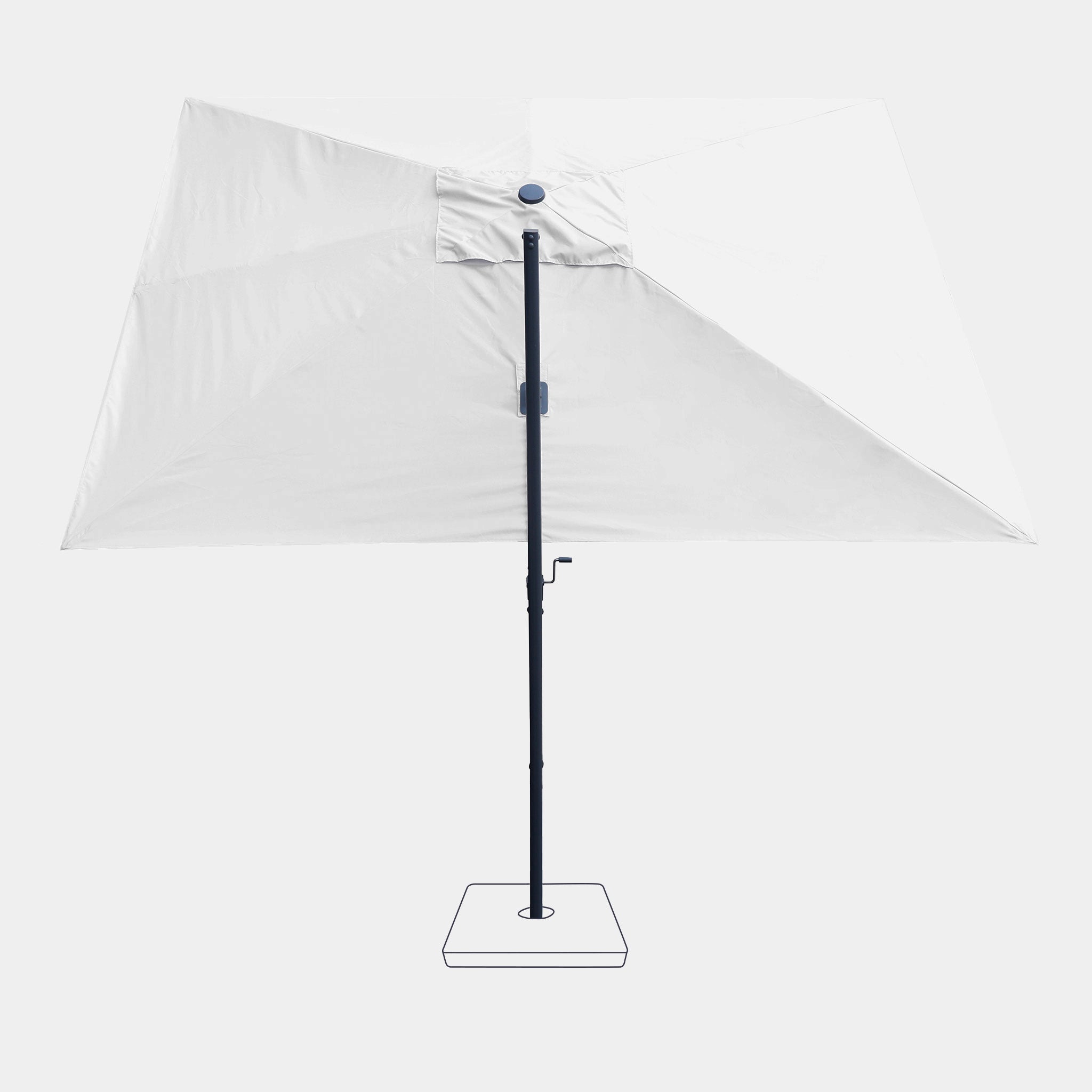 Parasol déporté anti-vent Mistral 3x4m structure gris anthracite