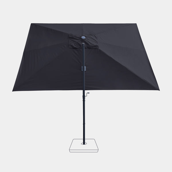 Parasol déporté anti-vent Mistral 3x4m structure gris anthracite