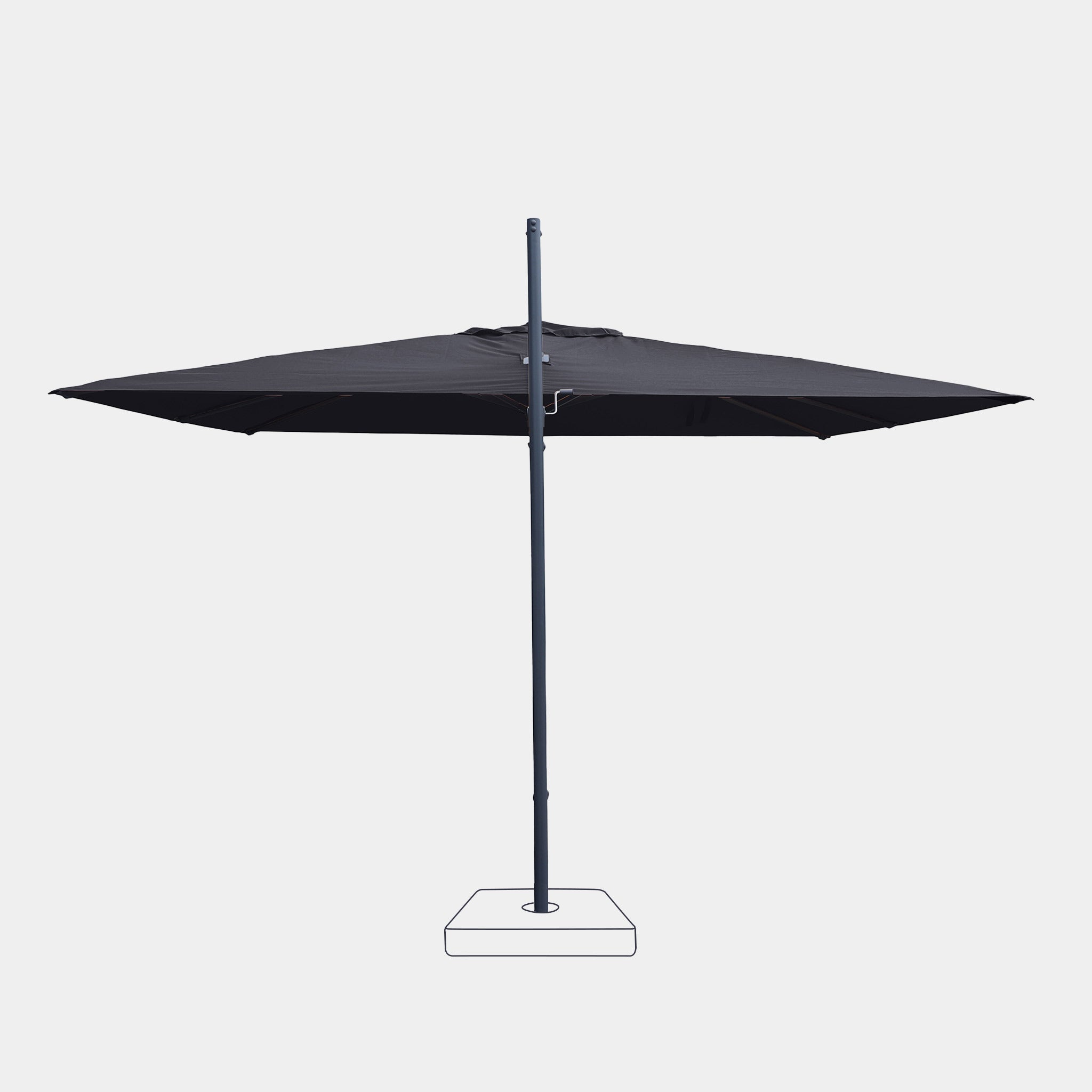 Parasol déporté anti-vent Mistral 3x4m structure gris anthracite