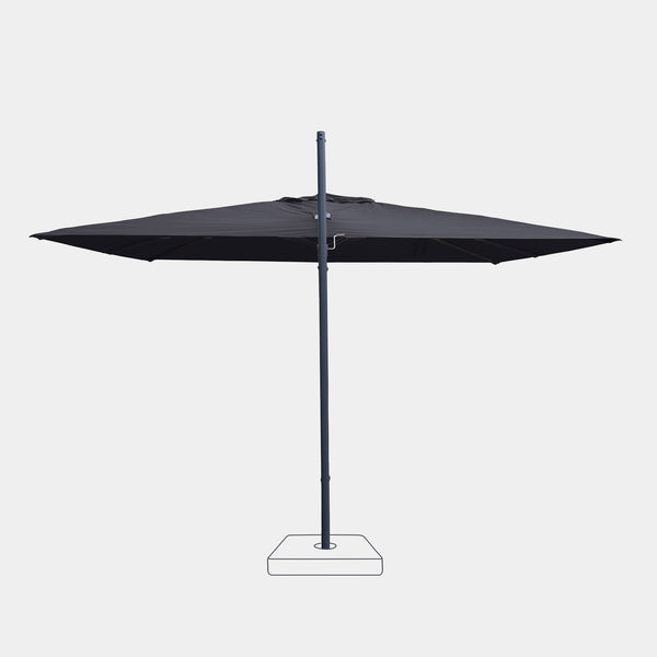 Parasol déporté anti-vent Mistral 3x4m structure gris anthracite