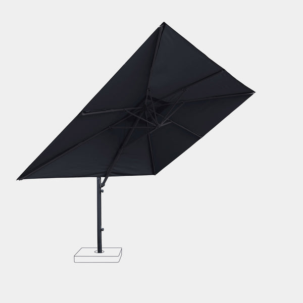 Parasol déporté anti-vent Mistral 3x4m structure gris anthracite