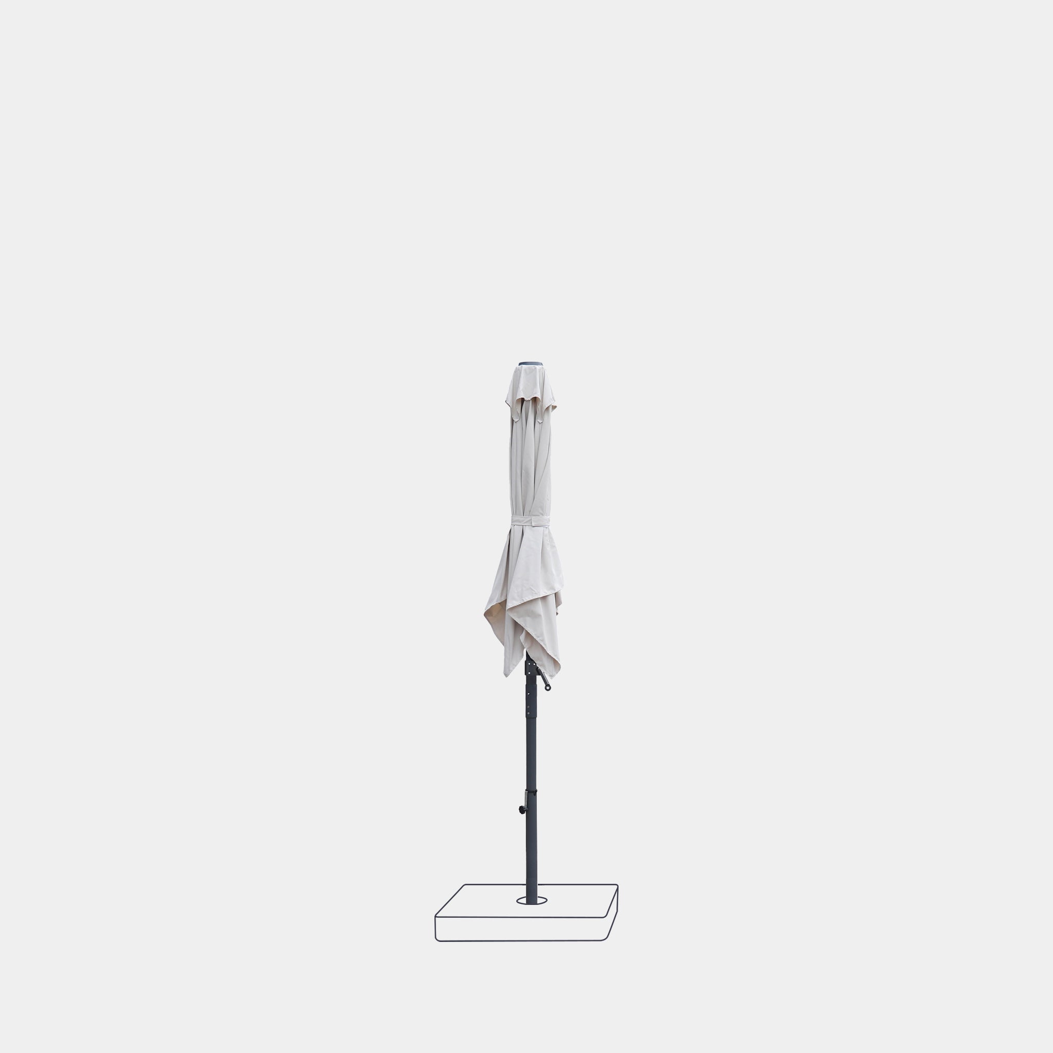 Parasol droit anti-vent Aura 2x2m