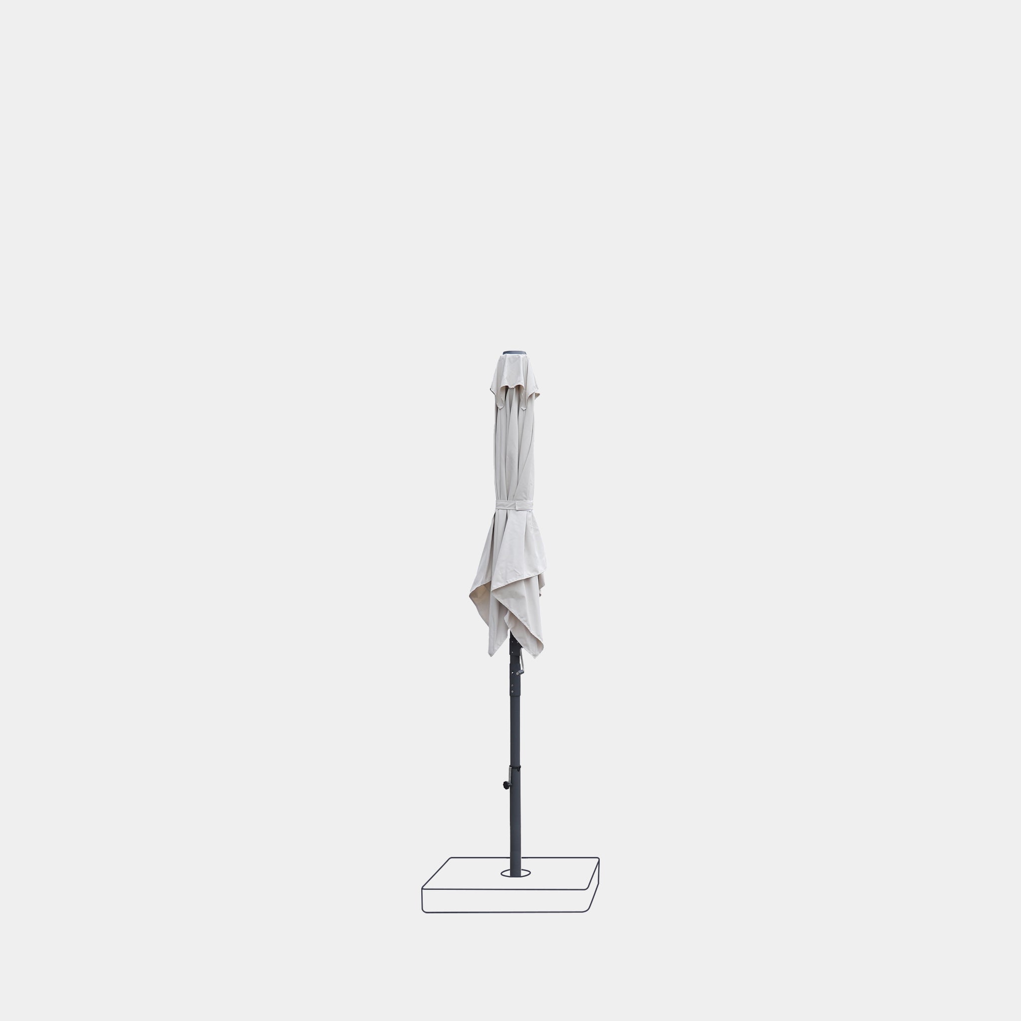 Parasol droit anti-vent Aura 2x2m