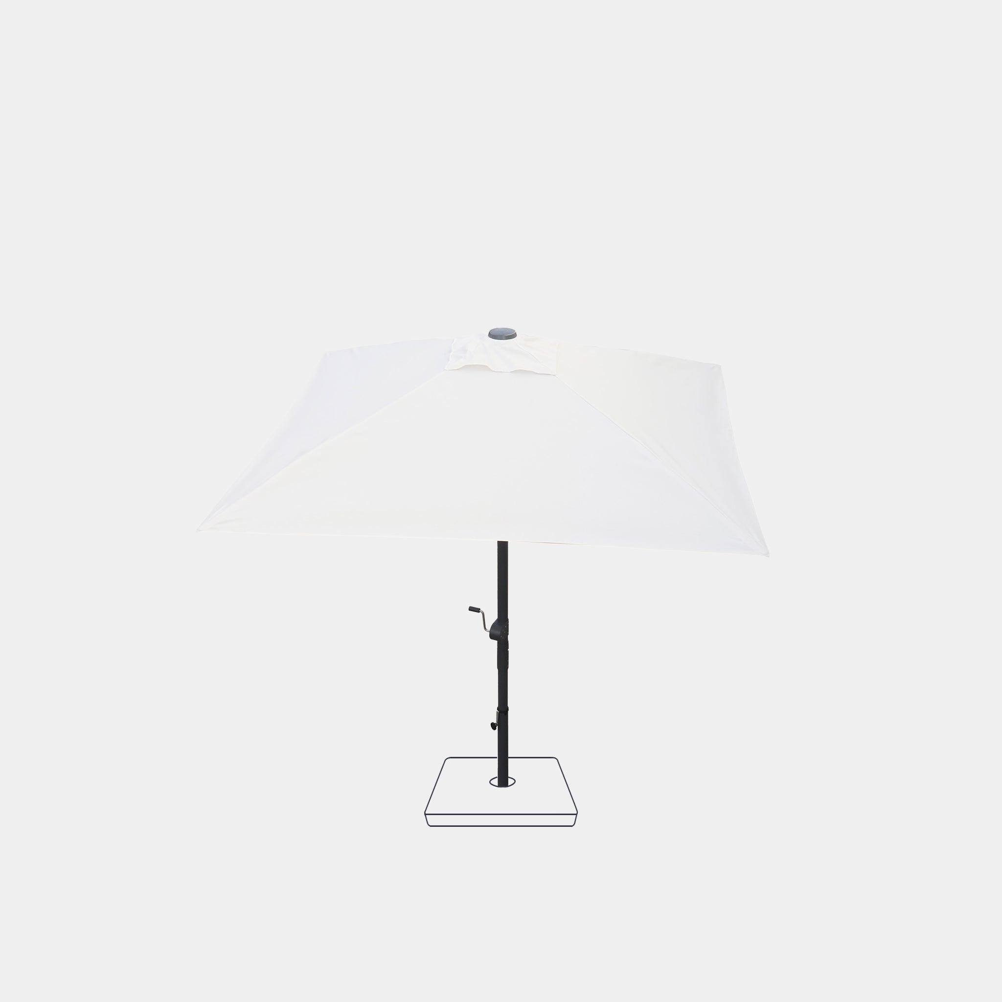 Parasol droit anti-vent Aura 2x2m