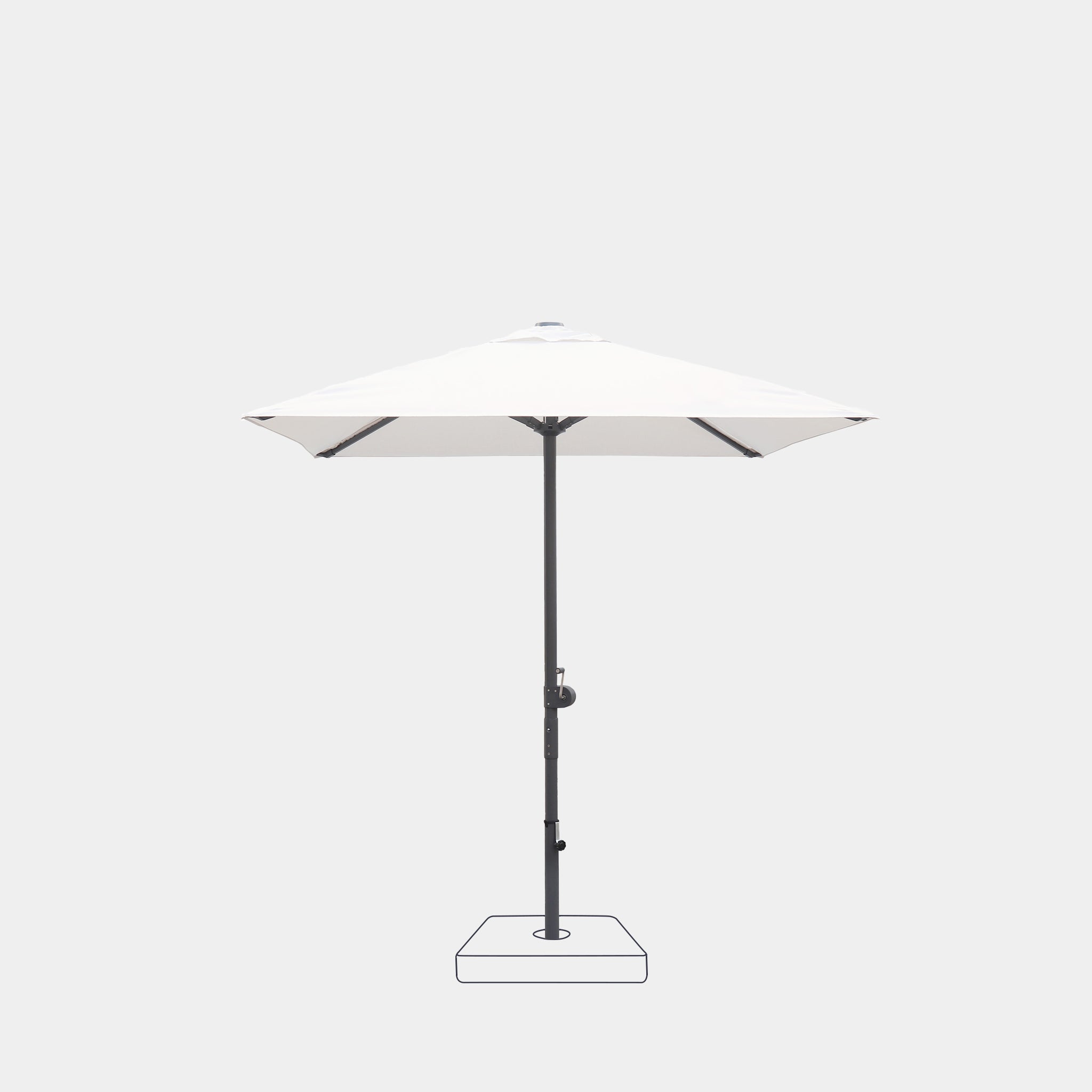 Parasol droit anti-vent Aura 2x2m