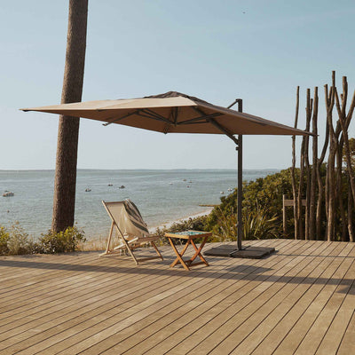 Parasol déporté anti-vent Mistral 3x4m structure gris anthracite