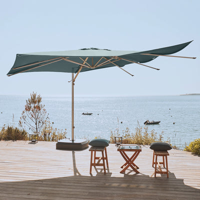 Parasol déporté anti-vent Mistral 3x3m structure gris clair