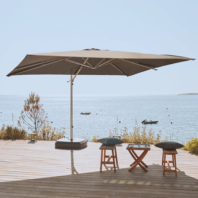 Parasol déporté anti-vent Mistral 3x4m structure gris clair