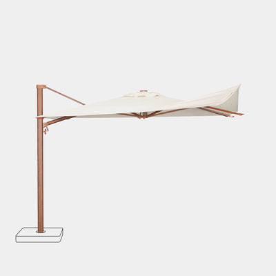 Mistral 3x3m cantilever parasol with wind-resistant wood-effect frame