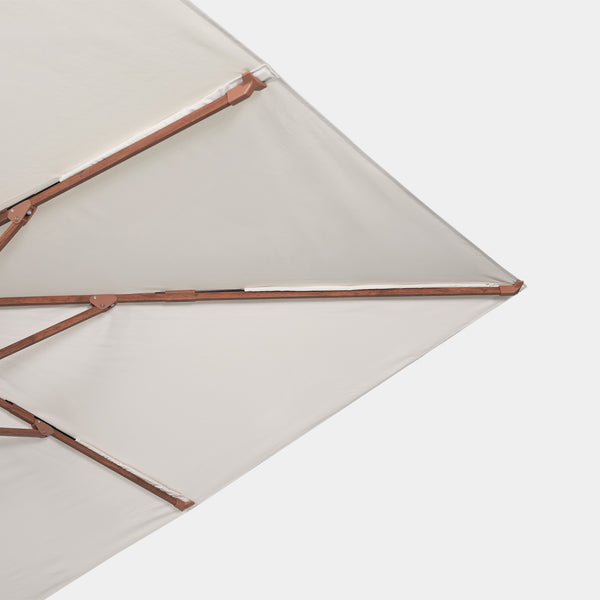 Parasol déporté anti-vent Mistral 3x3m structure effet bois