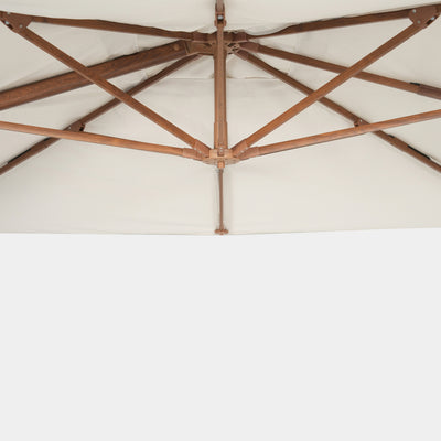 Mistral 3x3m cantilever parasol with wind-resistant wood-effect frame