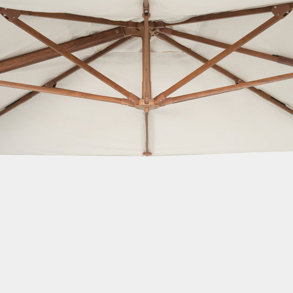 Parasol déporté anti-vent Mistral 3x3m structure effet bois
