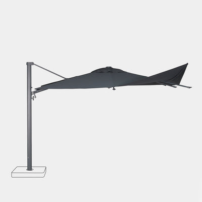 Parasol déporté anti-vent Mistral 3x3m structure gris anthracite