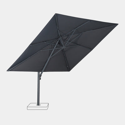 Parasol déporté anti-vent Mistral 3x3m structure gris anthracite