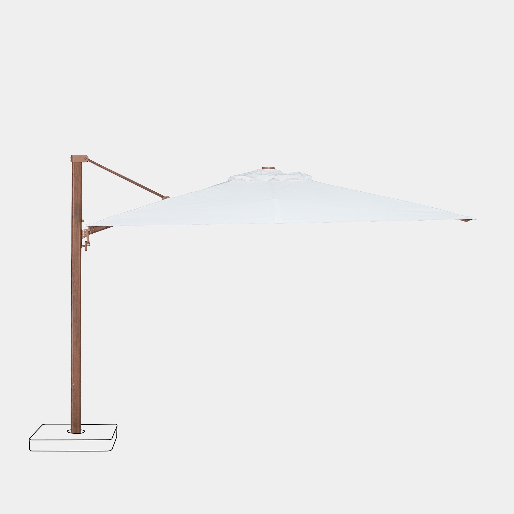 Parasol déporté anti-vent Mistral 3x3m structure effet bois