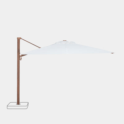 Parasol déporté anti-vent Mistral 3x3m structure effet bois