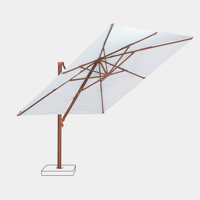 Mistral 3x3m cantilever parasol with wind-resistant wood-effect frame