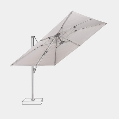 Parasol déporté anti-vent Mistral 3x3m structure gris clair