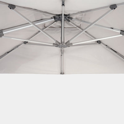 Parasol déporté anti-vent Mistral 3x3m structure gris clair
