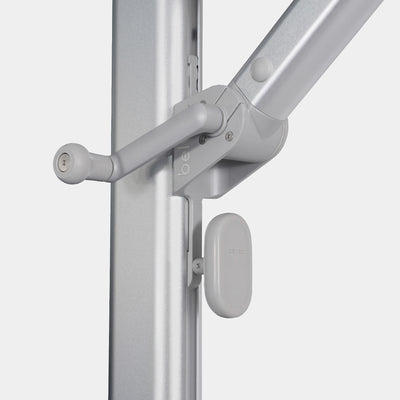 Parasol déporté anti-vent Mistral 3x4m structure gris clair