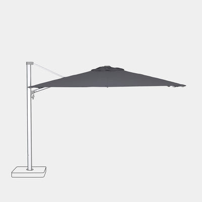 Parasol déporté anti-vent Mistral 3x3m structure gris clair