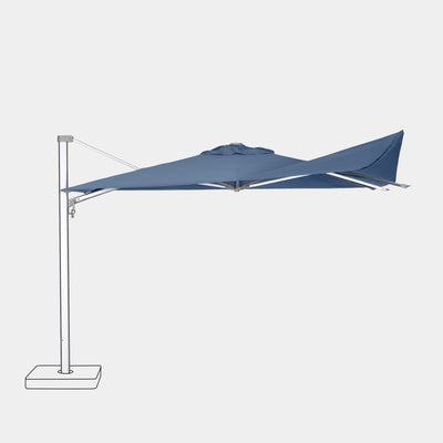 Parasol déporté anti-vent Mistral 3x3m structure gris clair