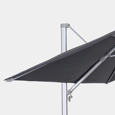 Parasol déporté anti-vent Mistral 3x3m structure gris clair