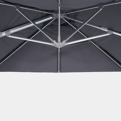 Parasol déporté anti-vent Mistral 3x3m structure gris clair