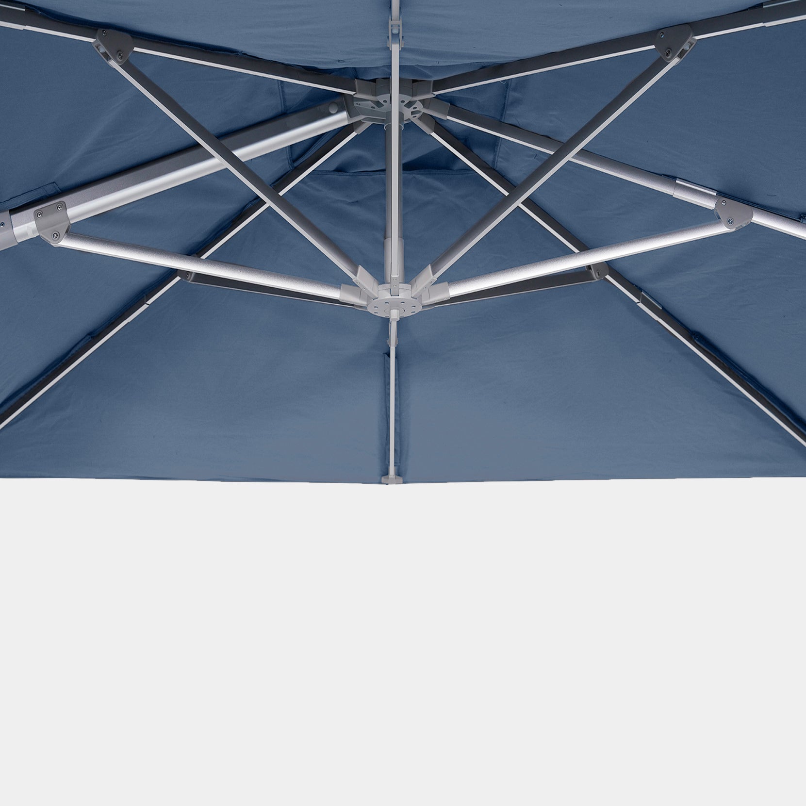 Parasol déporté anti-vent Mistral 3x4m structure gris clair