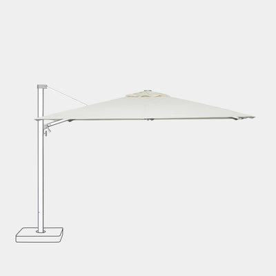 Parasol déporté anti-vent Mistral 3x3m structure gris clair