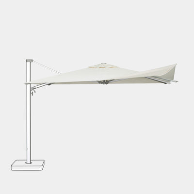 Parasol déporté anti-vent Mistral 3x3m structure gris clair