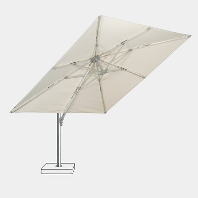 Parasol déporté anti-vent Mistral 3x3m structure gris clair