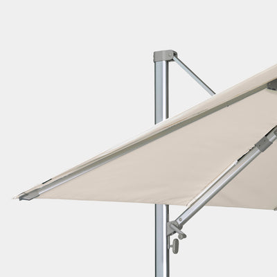 Parasol déporté anti-vent Mistral 3x3m structure gris clair