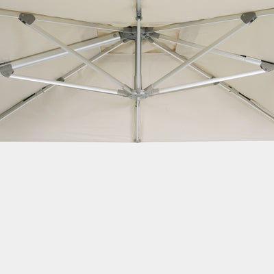 Parasol déporté anti-vent Mistral 3x3m structure gris clair