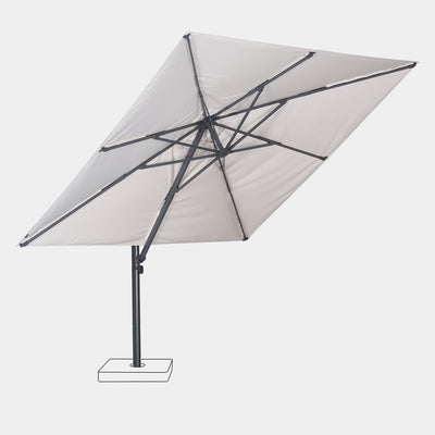 Parasol déporté anti-vent Mistral 3x3m structure gris anthracite