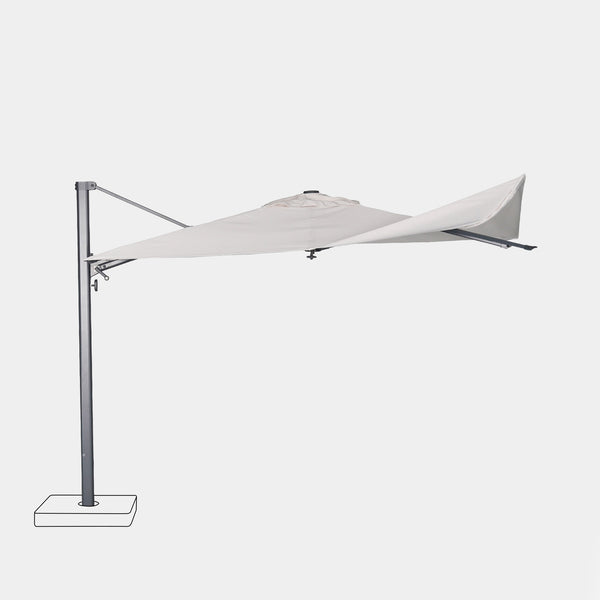 Parasol déporté anti-vent Mistral 3x3m structure gris anthracite