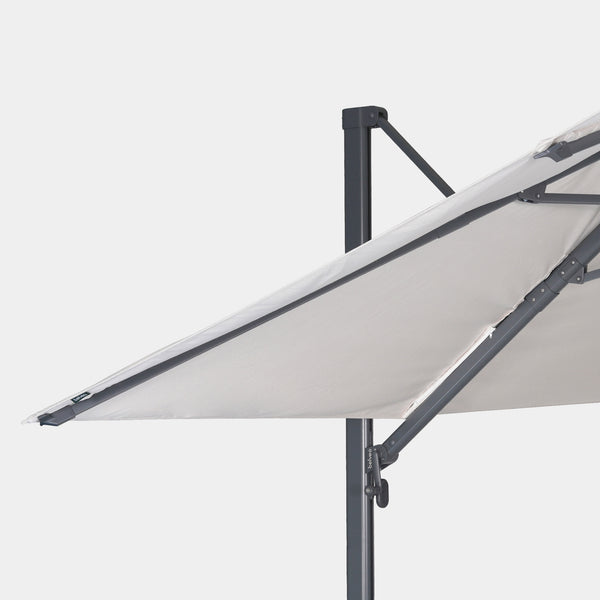 Parasol déporté anti-vent Mistral 3x3m structure gris anthracite