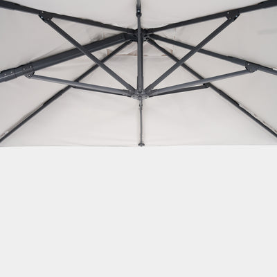 Parasol déporté anti-vent Mistral 3x3m structure gris anthracite