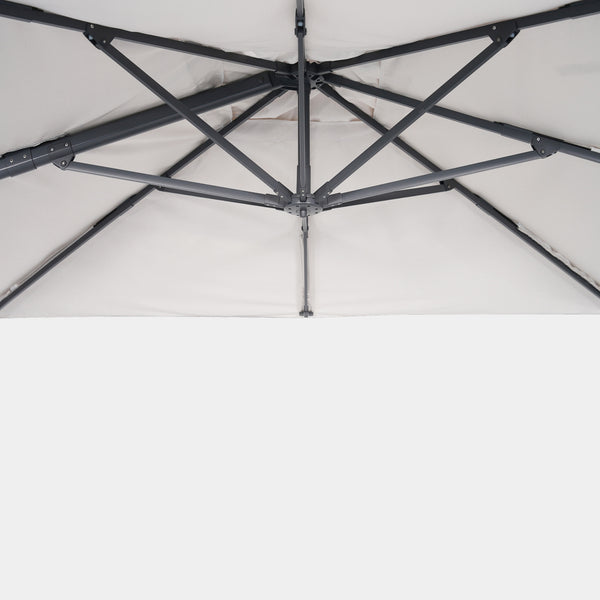 Parasol déporté anti-vent Mistral 3x3m structure gris anthracite