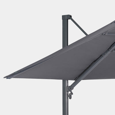 Parasol déporté anti-vent Mistral 3x3m structure gris anthracite