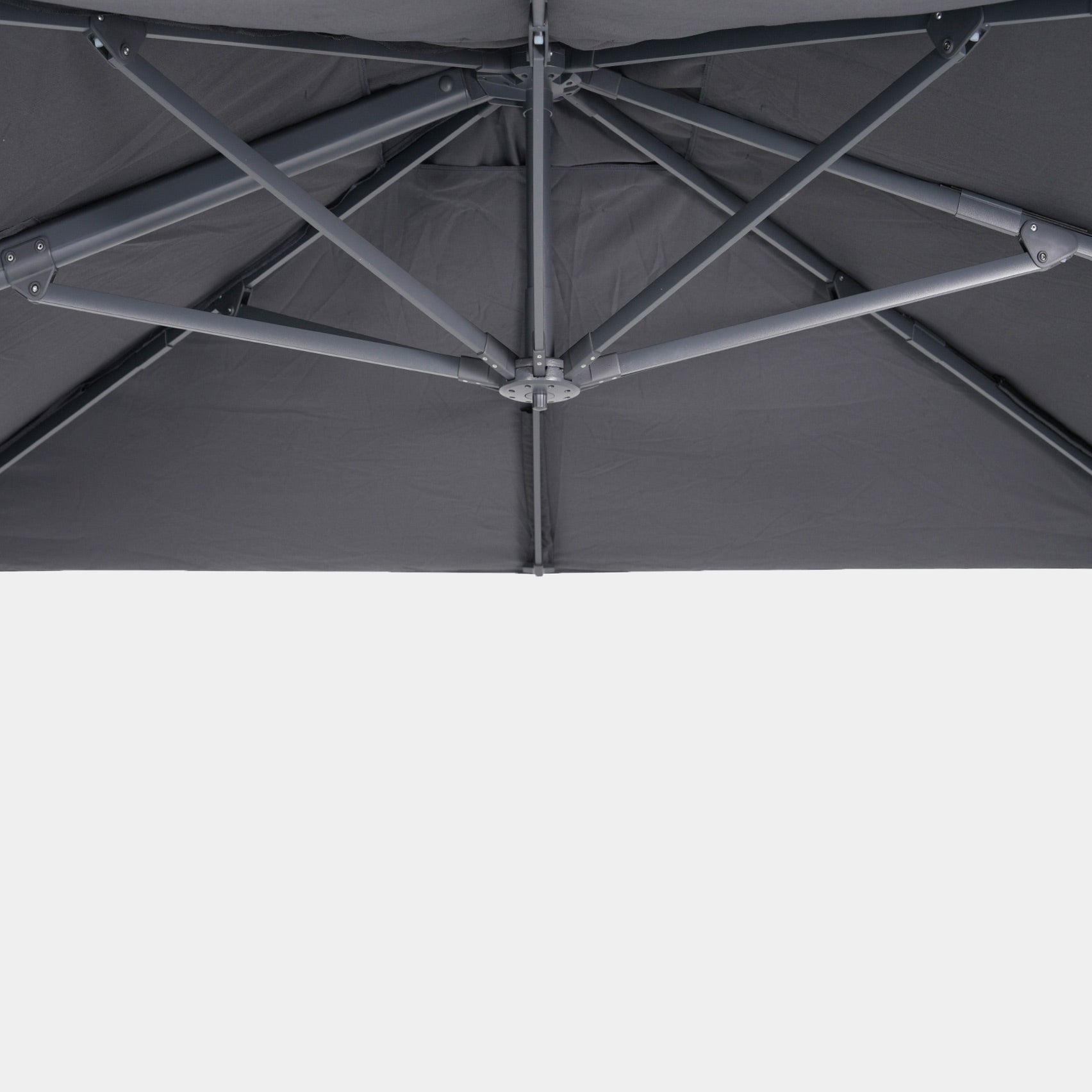 Parasol déporté anti-vent Mistral 3x3m structure gris anthracite