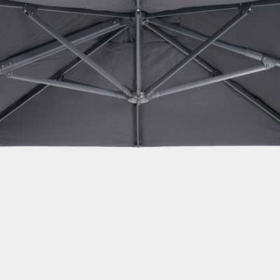 Parasol déporté anti-vent Mistral 3x3m structure gris anthracite