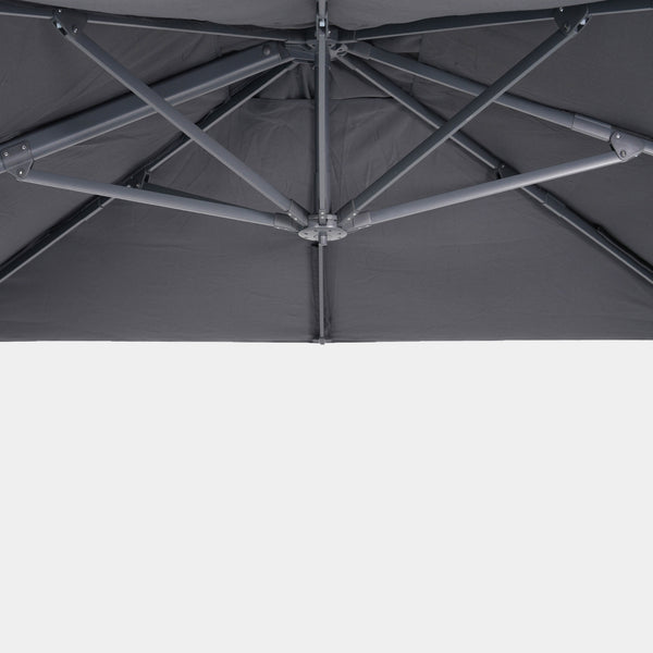 Parasol déporté anti-vent Mistral 3x3m structure gris anthracite