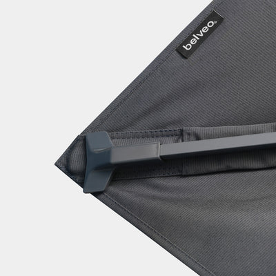 Parasol déporté anti-vent Mistral 3x3m structure gris anthracite