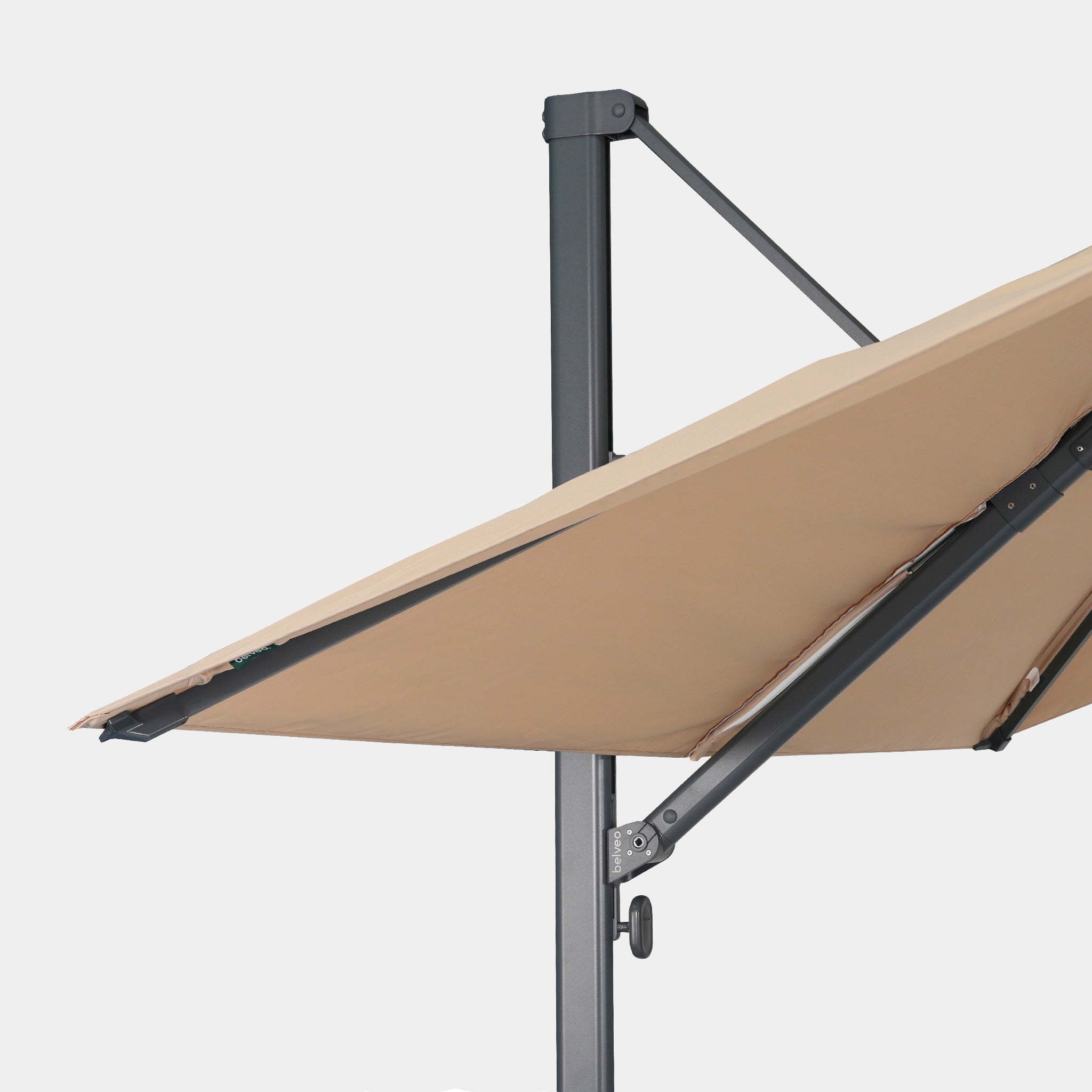Parasol déporté anti-vent Mistral 3x4m structure gris anthracite