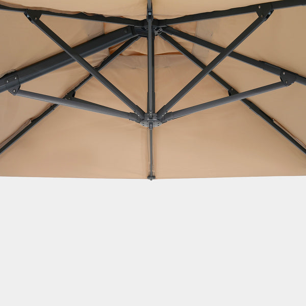 Parasol déporté anti-vent Mistral 3x4m structure gris anthracite