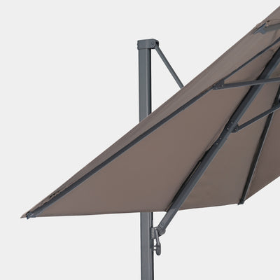 Parasol déporté anti-vent Mistral 3x3m structure gris anthracite