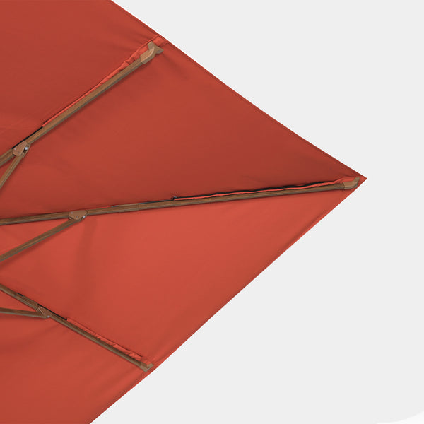 Parasol déporté anti-vent Mistral 3x3m structure effet bois